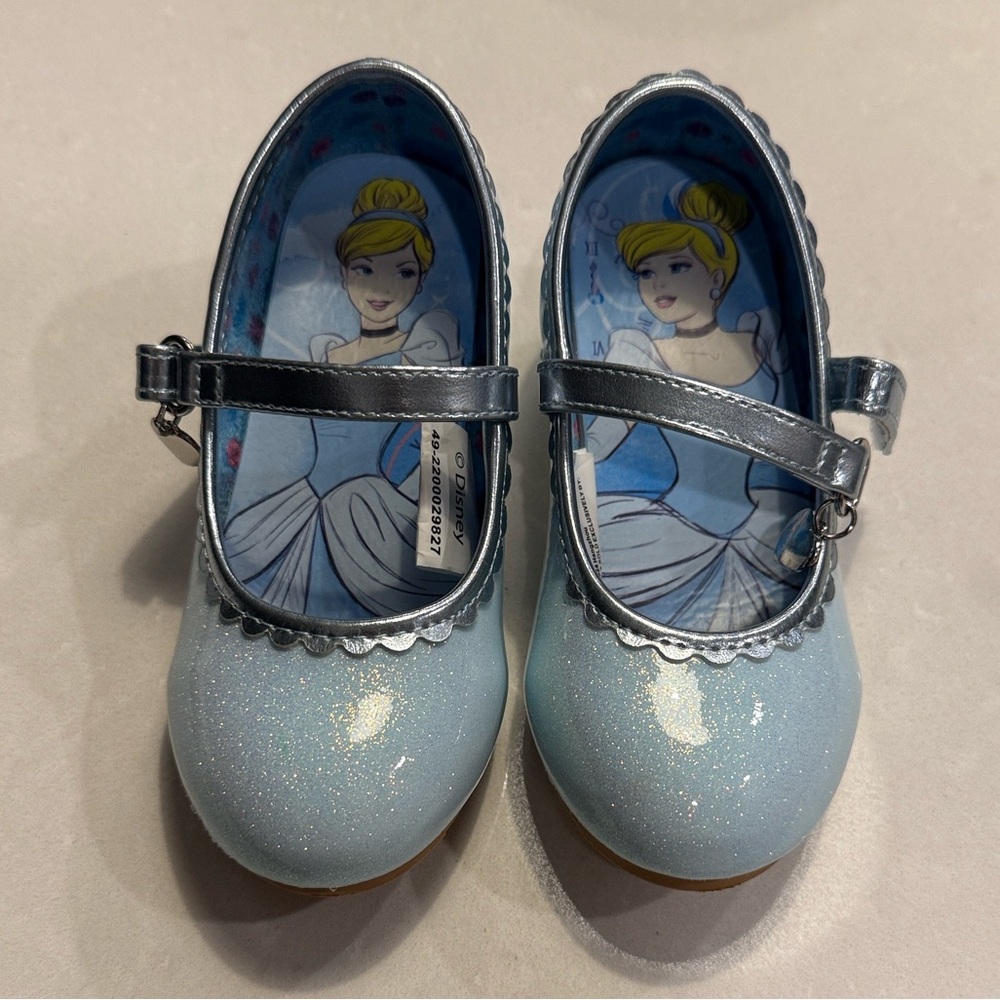Disney Sparkling Blue Princess Cinderella High Heel Shoes • Size 8 - Picture 2 of 4